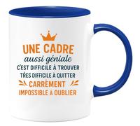 quotedazur - Mug Personnalisé Humour Une Cadre Aussi Géniale, Difficile À Trouver, Quitter, Impossible Oublier Idée Cadeau Original Parfaite Tasse Unique Pour Exceptionnelle - Bleu/Céramique