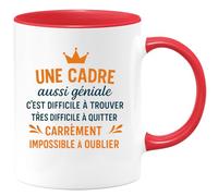 quotedazur - Mug Personnalisé Humour Une Cadre Aussi Géniale, Difficile À Trouver, Quitter, Impossible Oublier Idée Cadeau Original Parfaite Tasse Unique Pour Exceptionnelle - Rouge/Céramique