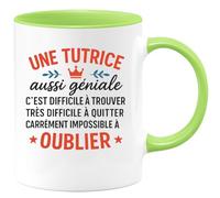 quotedazur - Mug Personnalisé Humour Une Tutrice Géniale, Difficile À Trouver, Quitter Ou Oublier Idée Cadeau Originale Tasse Parfaite Pour Exceptionnelle - Vert/Céramique