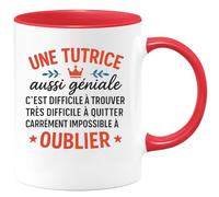 quotedazur - Mug Personnalisé Humour Une Tutrice Géniale, Difficile À Trouver, Quitter Ou Oublier Idée Cadeau Originale Tasse Parfaite Pour Noël Exceptionnelle - Rouge/Céramique