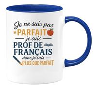 quotedazur - Mug Personnalisé Je Ne Suis Pas Parfait, Prof De Français, Donc Plus- Que- Parfait Cadeau Tasse Pour Noël Profs - Bleu/Céramique