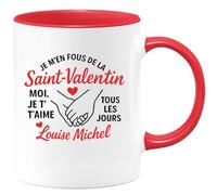 quotedazur - Mug Personnalisé Je T'Aime Chaque Jour, Pas Que Pour La Saint- Valentin Louise Micheal Cadeau Avec Tasse Déclaration D'Amour Au - Rouge/Céramique