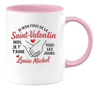 quotedazur - Mug Personnalisé Je T'Aime Chaque Jour, Pas Que Pour La Saint- Valentin Louise Micheal Cadeau Avec Tasse Déclaration D'Amour Au - Rose/Céramique