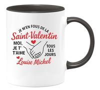 quotedazur - Mug Personnalisé Je T'Aime Chaque Jour, Pas Que Pour La Saint- Valentin Louise Micheal Cadeau Avec Tasse Déclaration D'Amour Au - Noir/Céramique