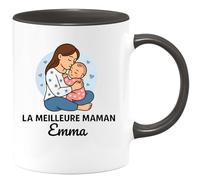 quotedazur - Mug Personnalisé La Meilleure Maman Emma Cadeau Tasse Parfait Pour Noël Et Future Anniversaire Fête Des Mères Annonce Naissance - Noir/Céramique