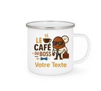 quotedazur - Mug Personnalisé Le Coffé Du Boss Tasse Pour Homme, Cadeau Noël Femme Parfait Leader Et Patron - Blanc/Émaillé