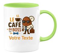 quotedazur - Mug Personnalisé Le Coffé Du Boss Tasse Pour Homme, Cadeau Noël Femme Parfait Leader Et Patron - Vert/Céramique