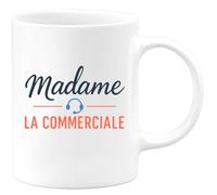 quotedazur - Mug Personnalisé Madame La Commerciale Tasse Et Cadeau Pour Noël Femme - Blanc/Céramique