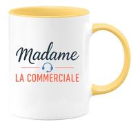 quotedazur - Mug Personnalisé Madame La Commerciale Tasse Et Cadeau Pour Noël Femme - Jaune/Céramique
