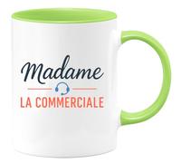 quotedazur - Mug Personnalisé Madame La Commerciale Tasse Et Cadeau Pour Noël Femme - Vert/Céramique