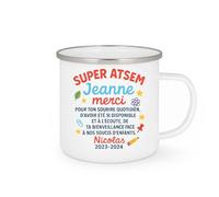 quotedazur - Mug Personnalisé Merci Jeanne, Super Atsem Pour Ta Bienveillance Et Ton Écoute Précieuse En 2023-2024 Cadeau Noël Tasse Bienveillante Souriante - Blanc/Émaillé