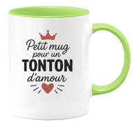 quotedazur - Mug Personnalisé Petit Pour Tonton D'Amour, Un Cadeau Parfait À Avec Une Tasse Noël Plein Et D' - Vert/Céramique