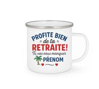 quotedazur - Mug Personnalisé Profite Bien De Ta Retraite Tu Vas Nous Manquer Cadeau Tasse Pour Noël Fête Départ À La Souvenir Inoubliable - Blanc/Émaillé