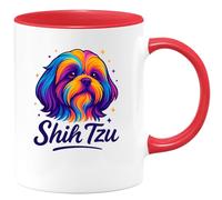 quotedazur - Mug Personnalisé Shih Tzu Tasse Exclusive Pour Amoureux Des Chiens Petits Et Affectueux Cadeau Noël Parfait Les Fans De - Rouge/Céramique