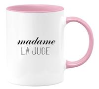 quotedazur - Mug Personnalisé Tasse Cadeau Noël Original Madame La Juge - Rose/Céramique