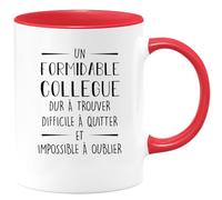 quotedazur - Mug Personnalisé Tasse Cadeau Original Humour Bonne Chance Pour Noël Trouver De Meilleurs Collègues Que Nous - Rouge/Céramique