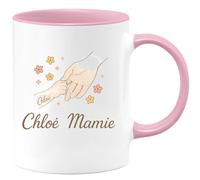 quotedazur - Mug Personnalisé Tasse Cadeau Original Humour Chloé Mamie - Rose/Céramique