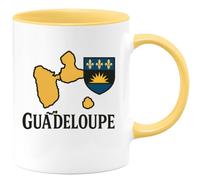 quotedazur - Mug Personnalisé Tasse Cadeau Original Humour Guadeloupe - Jaune/Céramique