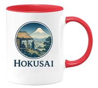 quotedazur - Mug Personnalisé Tasse Cadeau Original Humour Hokusai - Rouge/Céramique