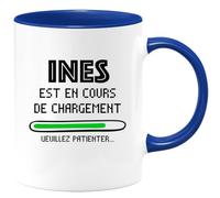 quotedazur - Mug Personnalisé Tasse Cadeau Original Humour Ines Est En Cours De Chargement Veuillez Patienter - Bleu/Céramique