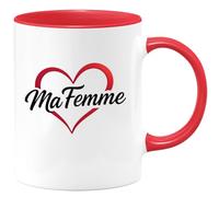 quotedazur - Mug Personnalisé Tasse Cadeau Original Humour J'Aime Ma Femme - Rouge/Céramique