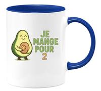 quotedazur - Mug Personnalisé Tasse Cadeau Original Humour Je Mange Pour Noël 2 - Bleu/Céramique