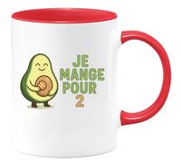 quotedazur - Mug Personnalisé Tasse Cadeau Original Humour Je Mange Pour Noël 2 - Rouge/Céramique