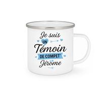 quotedazur - Mug Personnalisé Tasse Cadeau Original Humour Je Suis Un Témoin De Compet' Jérôme - Blanc/Emaillé
