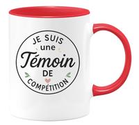 quotedazur - Mug Personnalisé Tasse Cadeau Original Humour Je Suis Une Témoin De Compet - Rouge/Céramique