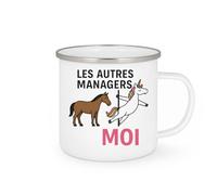 quotedazur - Mug Personnalisé Tasse Cadeau Original Humour Les Autres Managers Moi - Blanc/Emaillé