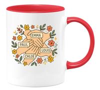 quotedazur - Mug Personnalisé Tasse Cadeau Original Humour Maman Emma Paul Louis Chloé - Rouge/Céramique