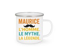 quotedazur - Mug Personnalisé Tasse Cadeau Original Humour Maurice L'Homme Le Mythe La Légende - Blanc/Emaillé