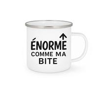 quotedazur - Mug Personnalisé Tasse Cadeau Original Humour Noël Énorme Comme Ma Bite - Blanc/Emaillé