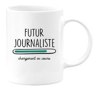 quotedazur - Mug Personnalisé Tasse Cadeau Original Humour Noël Futur Journaliste Chargement En Cours - Blanc/Céramique