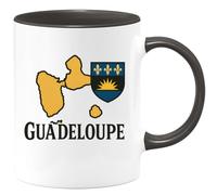 quotedazur - Mug Personnalisé Tasse Cadeau Original Humour Noël Guadeloupe - Noir/Céramique