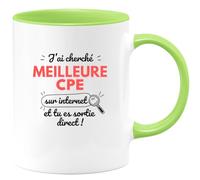 quotedazur - Mug Personnalisé Tasse Cadeau Original Humour Noël J'Ai Cherché Meilleure Cpe Sur Internet Tu Es Sortie Direct - Vert/Céramique