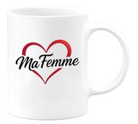 quotedazur - Mug Personnalisé Tasse Cadeau Original Humour Noël J'Aime Ma Femme - Blanc/Céramique