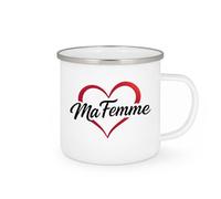 quotedazur - Mug Personnalisé Tasse Cadeau Original Humour Noël J'Aime Ma Femme - Blanc/Emaillé