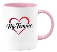 quotedazur - Mug Personnalisé Tasse Cadeau Original Humour Noël J'Aime Ma Femme - Rose/Céramique