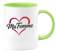 quotedazur - Mug Personnalisé Tasse Cadeau Original Humour Noël J'Aime Ma Femme - Vert/Céramique