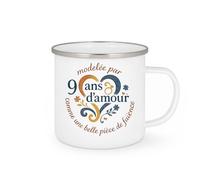 quotedazur - Mug Personnalisé Tasse Cadeau Original Humour Noël Modelée Par Anniversaire 9 Ans 2016 D'Amour Comme Une Belle Pièce De Faïence - Blanc/Emaillé