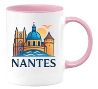 quotedazur - Mug Personnalisé Tasse Cadeau Original Humour Noël Nantes - Rose/Céramique