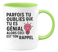 quotedazur - Mug Personnalisé Tasse Cadeau Original Humour Noël Parfois Tu Oublies Que Tu Es Génial Alors Ceci Est Ton Rappel - Vert/Céramique
