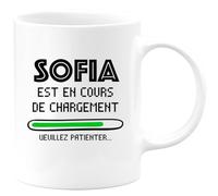 quotedazur - Mug Personnalisé Tasse Cadeau Original Humour Noël Sofia Est En Cours De Chargement Veuillez Patienter - Blanc/Céramique