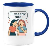 quotedazur - Mug Personnalisé Tasse Cadeau Original Humour Tu Vas Être Tata - Bleu/Céramique