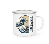 quotedazur - Mug Personnalisé Tasse Cadeau Original Humour Vague Hokusai - Blanc/Emaillé
