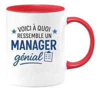 quotedazur - Mug Personnalisé Tasse Cadeau Original Humour Voici À Quoi Ressemble Un Manager Génial - Rouge/Céramique