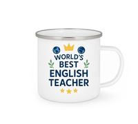 quotedazur - Mug Personnalisé Tasse Cadeau Original Humour World'S Best English Teacher - Blanc/Emaillé
