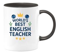 quotedazur - Mug Personnalisé Tasse Cadeau Original Humour World'S Best English Teacher - Noir/Céramique