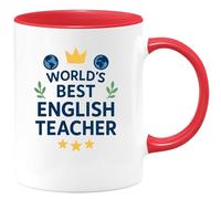 quotedazur - Mug Personnalisé Tasse Cadeau Original Humour World'S Best English Teacher - Rouge/Céramique